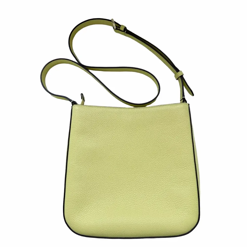Kate Spade Leila Top Zip Crossbody Bag Frosty Lime Yellow Pebbled Leather Purse
